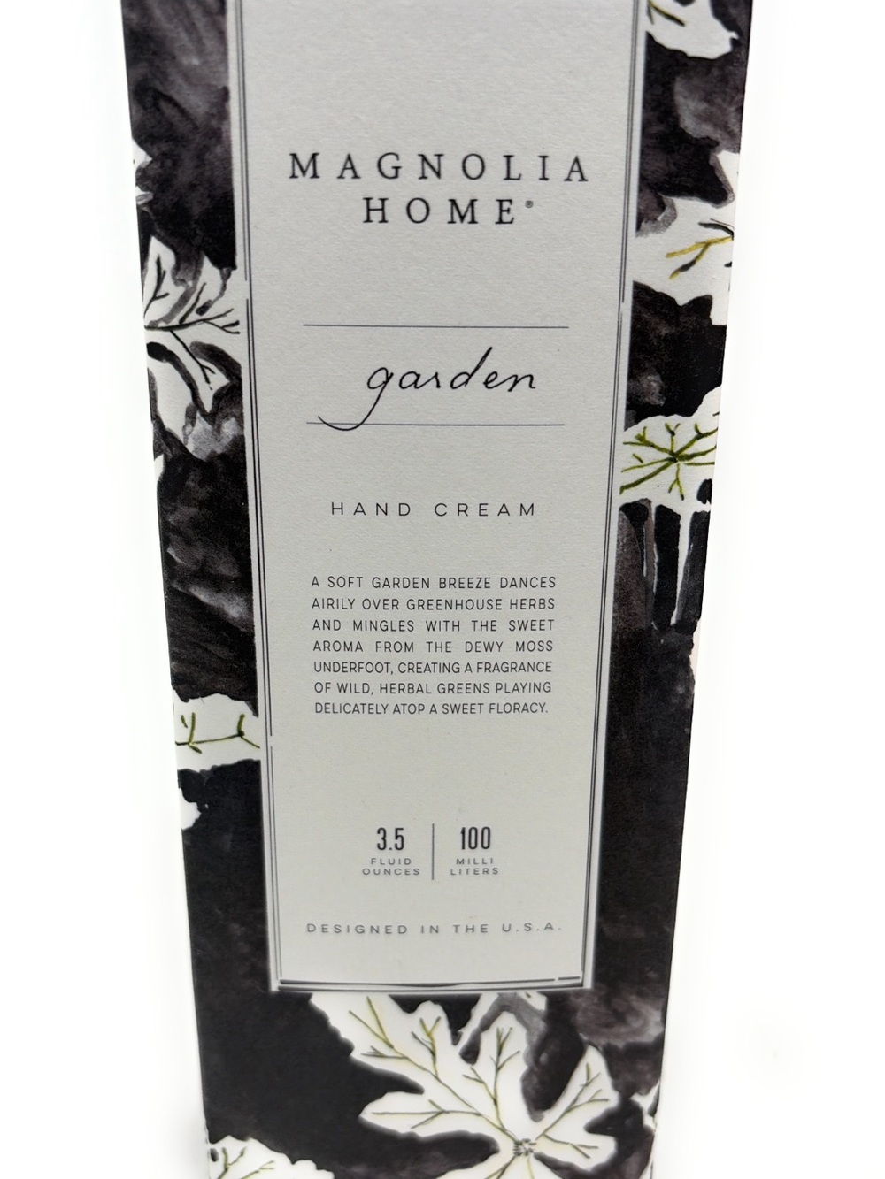 Magnolia Home Hand Cream GARDEN 3.5 Fl Oz Illume MADE USA Black White Boxed